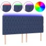Headboard with LED lights blue fabric 180x7x118/128 cm by vidaXL, Headboards and footboards - Ref: Foro24-3122780, Price: 148...