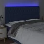 Headboard with LED lights blue fabric 180x7x118/128 cm by vidaXL, Headboards and footboards - Ref: Foro24-3122780, Price: 148...