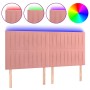 Pink velvet headboard with LED lights 180x5x118/128 cm by vidaXL, Headboards and footboards - Ref: Foro24-3122727, Price: 114...