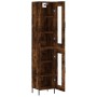 Aparador de madera contrachapada roble ahumado 34,5x34x180 cm