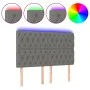 Headboard with LED lights dark gray fabric 160x7x118/128 cm by vidaXL, Headboards and footboards - Ref: Foro24-3122767, Price...