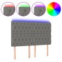 Kopfteil mit LED-Leuchten aus dunkelgrauem Stoff, 160 x 7 x 118/128 cm von vidaXL, Kopf- und Fußteile - Ref: Foro24-3122767, ...