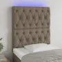 Cabecero con luces LED tela gris taupe 80x7x118/128 cm de vidaXL, Cabeceros y pies de cama - Ref: Foro24-3122738, Precio: 90,...