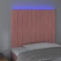 Pink velvet headboard with LED lights 90x5x118/128 cm by vidaXL, Headboards and footboards - Ref: Foro24-3122703, Price: 64,9...