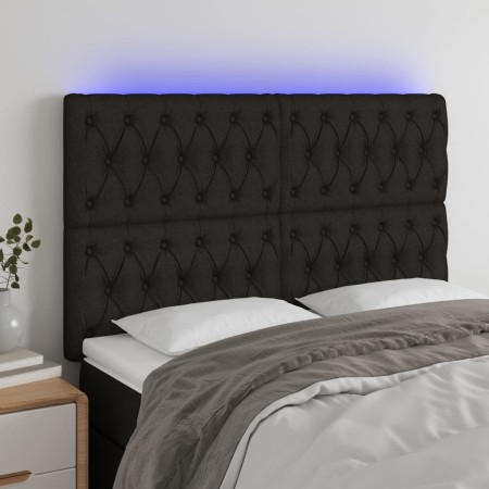 Kopfteil mit LED-Beleuchtung, schwarzer Stoff, 160 x 7 x 118/128 cm von vidaXL, Kopf- und Fußteile - Ref: Foro24-3122768, Pre...