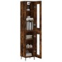 Aparador de madera contrachapada roble ahumado 34,5x34x180 cm