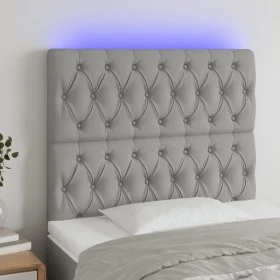 Kopfteil mit LED-Leuchten aus hellgrauem Stoff 90x7x118/128 cm von vidaXL, Kopf- und Fußteile - Ref: Foro24-3122742, Preis: 6...