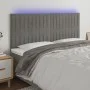Hellgraues Samtkopfteil mit LED-Leuchten, 180 x 5 x 118/128 cm von vidaXL, Kopf- und Fußteile - Ref: Foro24-3122722, Preis: 1...