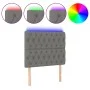 Headboard with LED lights dark gray fabric 90x7x118/128 cm by vidaXL, Headboards and footboards - Ref: Foro24-3122743, Price:...