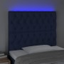 Headboard with LED lights blue fabric 90x7x118/128 cm by vidaXL, Headboards and footboards - Ref: Foro24-3122748, Price: 78,3...