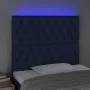 Headboard with LED lights blue fabric 90x7x118/128 cm by vidaXL, Headboards and footboards - Ref: Foro24-3122748, Price: 85,2...