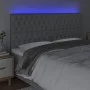 Kopfteil mit LED-Leuchten aus hellgrauem Stoff, 200 x 7 x 118/128 cm von vidaXL, Kopf- und Fußteile - Ref: Foro24-3122782, Pr...