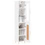 Aparador alto madera contrachapada blanco 34,5x34x180 cm