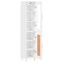Aparador alto madera contrachapada blanco 34,5x34x180 cm