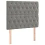 Headboard with LED lights light gray velvet 100x7x118/128 cm by vidaXL, Headboards and footboards - Ref: Foro24-3122802, Pric...