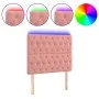 Pink velvet headboard with LED lights 100x7x118/128 cm by vidaXL, Headboards and footboards - Ref: Foro24-3122807, Price: 103...