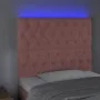 Pink velvet headboard with LED lights 100x7x118/128 cm by vidaXL, Headboards and footboards - Ref: Foro24-3122807, Price: 103...