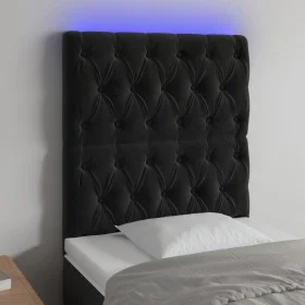 Black velvet headboard with LED lights 80x7x118/128 cm by vidaXL, Headboards and footboards - Ref: Foro24-3122792, Price: 89,...