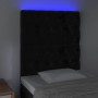 Black velvet headboard with LED lights 80x7x118/128 cm by vidaXL, Headboards and footboards - Ref: Foro24-3122792, Price: 76,...