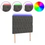 Headboard with LED lights dark gray velvet 90x7x118/128 cm by vidaXL, Headboards and footboards - Ref: Foro24-3122797, Price:...