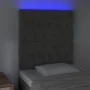 Headboard with LED lights dark gray velvet 80x7x118/128 cm by vidaXL, Headboards and footboards - Ref: Foro24-3122791, Price:...