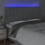Headboard with LED lights light gray fabric 180x5x118/128 cm by vidaXL, Headboards and footboards - Ref: Foro24-3122872, Pric...