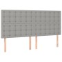 Kopfteil mit LED-Leuchten aus hellgrauem Stoff, 180 x 5 x 118/128 cm von vidaXL, Kopf- und Fußteile - Ref: Foro24-3122872, Pr...