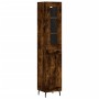 Aparador de madera contrachapada roble ahumado 34,5x34x180 cm