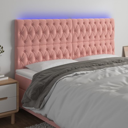 Kopfteil aus rosa Samt mit LED-Leuchten, 200 x 7 x 118/128 cm von vidaXL, Kopf- und Fußteile - Ref: Foro24-3122831, Preis: 18...