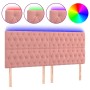 Kopfteil aus rosa Samt mit LED-Leuchten, 200 x 7 x 118/128 cm von vidaXL, Kopf- und Fußteile - Ref: Foro24-3122831, Preis: 18...