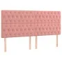 Pink velvet headboard with LED lights 200x7x118/128 cm by vidaXL, Headboards and footboards - Ref: Foro24-3122831, Price: 183...
