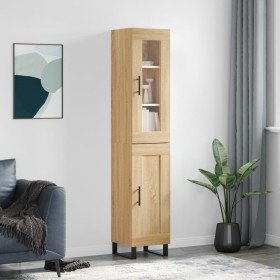 Aparador de madera contrachapada roble Sonoma 34,5x34x180 cm