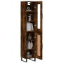 Aparador de madera contrachapada roble ahumado 34,5x34x180 cm