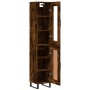 Aparador de madera contrachapada roble ahumado 34,5x34x180 cm