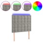 Headboard with LED lights light gray velvet 100x5x118/128 cm by vidaXL, Headboards and footboards - Ref: Foro24-3122900, Pric...