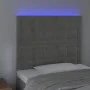 Headboard with LED lights light gray velvet 100x5x118/128 cm by vidaXL, Headboards and footboards - Ref: Foro24-3122900, Pric...