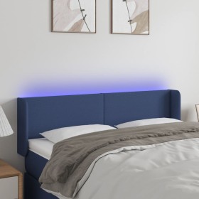 Blue fabric headboard with LED 147x16x78/88 cm by vidaXL, Headboards and footboards - Ref: Foro24-3122960, Price: 73,24 €, Di...