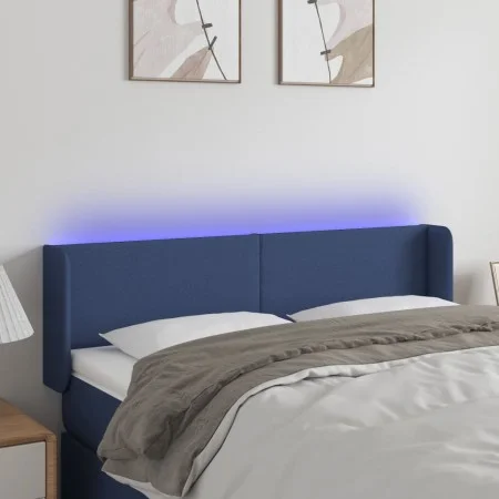 Kopfteil aus blauem Stoff mit LED 147x16x78/88 cm von vidaXL, Kopf- und Fußteile - Ref: Foro24-3122960, Preis: 71,21 €, Rabat...