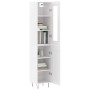 Aparador alto madera contrachapada blanco 34,5x34x180 cm