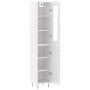 Aparador alto madera contrachapada blanco 34,5x34x180 cm