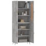 Aparador alto madera contrachapada gris hormigón 69,5x34x180 cm