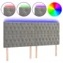 Light gray velvet headboard with LED lights 200x7x118/128 cm by vidaXL, Headboards and footboards - Ref: Foro24-3122826, Pric...