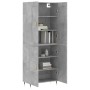 Aparador alto madera contrachapada gris hormigón 69,5x34x180 cm