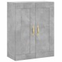 Aparador alto madera contrachapada gris hormigón 69,5x34x180 cm