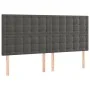 Headboard with LED lights dark gray velvet 200x5x118/128 cm by vidaXL, Headboards and footboards - Ref: Foro24-3122925, Price...