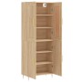 Aparador alto madera contrachapada color roble 69,5x34x180 cm