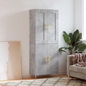 Aparador alto madera contrachapada gris hormigón 69,5x34x180 cm Aparador alto madera contrachapada gris hormigón 69,5x34x180 cm