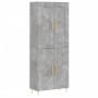 Aparador alto madera contrachapada gris hormigón 69,5x34x180 cm