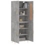 Aparador alto madera contrachapada gris hormigón 69,5x34x180 cm