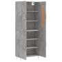 Aparador alto madera contrachapada gris hormigón 69,5x34x180 cm